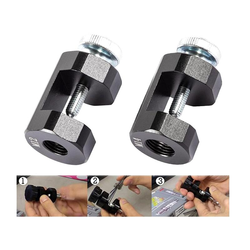 Универсальный инструмент для проверки зазора свечей зажигания двигателя Gapper Gapping Sparkplug 10/12/14 мм Автомобильный алюминиевый сплав двигателя Spark Plug Clearing Tool