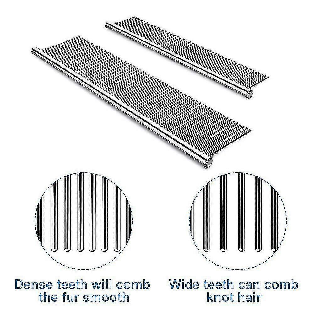 2025 Latest Model Pcs Dog Combs With Rounded Ends Stainless Steel Teeth
