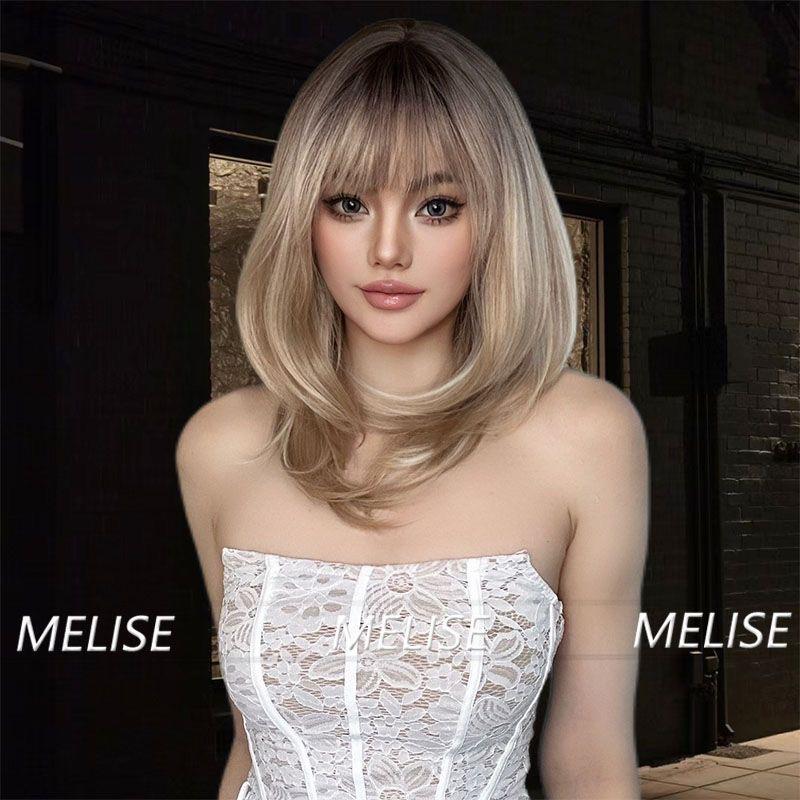 Коричневый золотой смешанный цвет средняя часть длинные волосы вьющиеся искусственные волосы набор большой волны градиентный парик с изменением