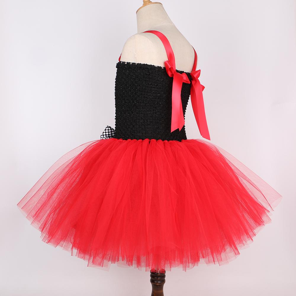 Костюм Красной Королевы Червей для Девочек, Необычные Платья-Пачки для Детей, Хэллоуин, День Рождения, Платья Принцессы из Тюля
