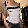 Lace Patchwork Tight-fitting Vest Sexy Square Collar Strapless Sleeveless Camisole