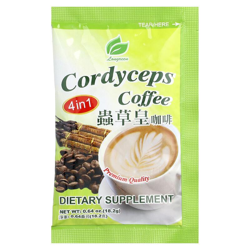 4 in 1 Cordyceps Coffee, 10 Sachets, 6.4 oz (182 g)