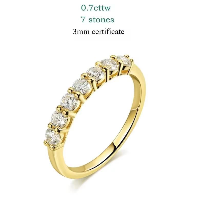 Кольца Smyoue 0.7CT 3mm из драгоценного камня муассанит для женщин S925 Silver, подходящие для свадьбы, бриллианты, составное кольцо, подарок из белого золота