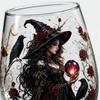 Decorative Witch Glass Cup with a Clear Stemless Form for Herbal Tea, Fruit Tea, Candy, and Seasonal Table Service