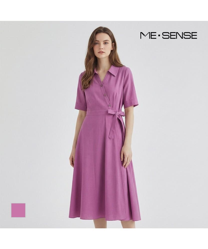 Платье-трапеция MESENSE с диагональной застежкой_Mb45Opp106Z