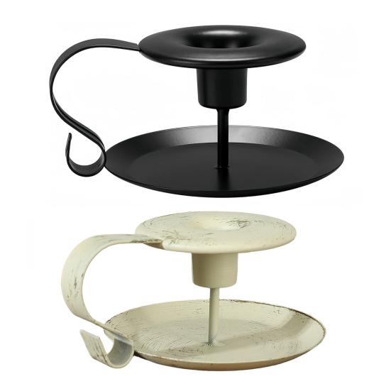 2 шт. Железный подсвечник для конических свечей с ручкой, винтажный металлический подсвечник для дома, гостиной