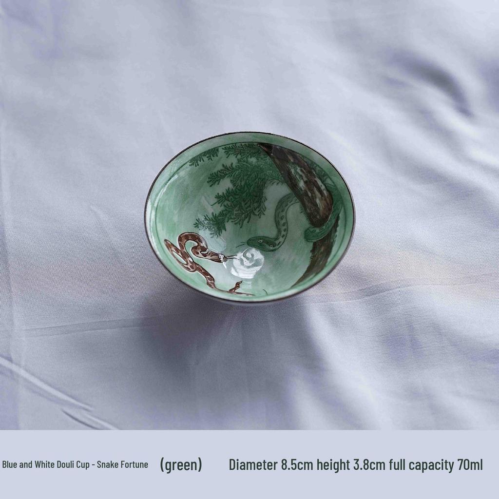 Двухцветная сине-белая фарфоровая чашка доули - Керамическая чашка мастера кунг-фу, Японская дегустационная чаша, Одинарная чайная чашка.