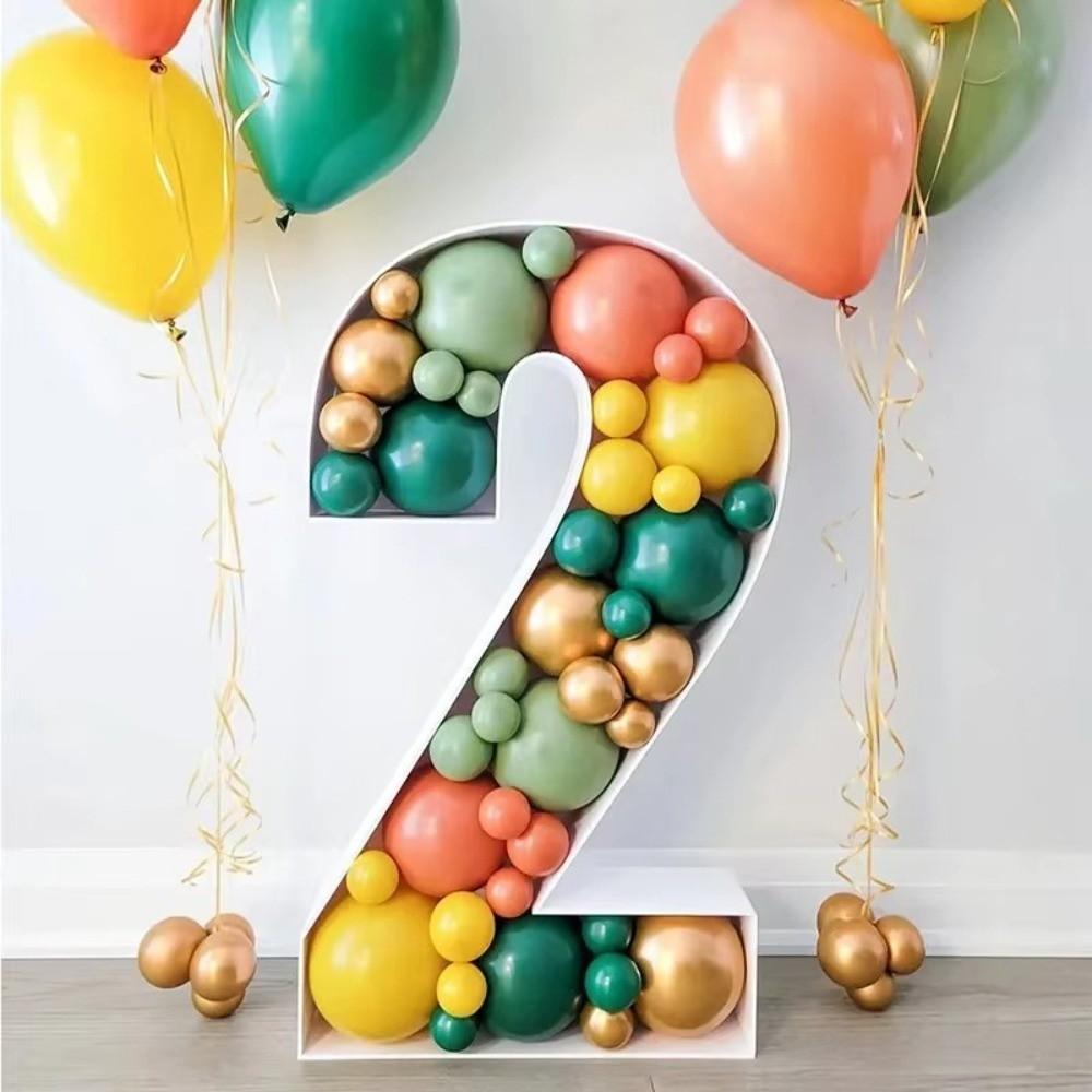 91.5CM Balloon Number Box Numbers 0-9 Marquee Balloon Frame Room Decoration 3D Standee  Baby Shower