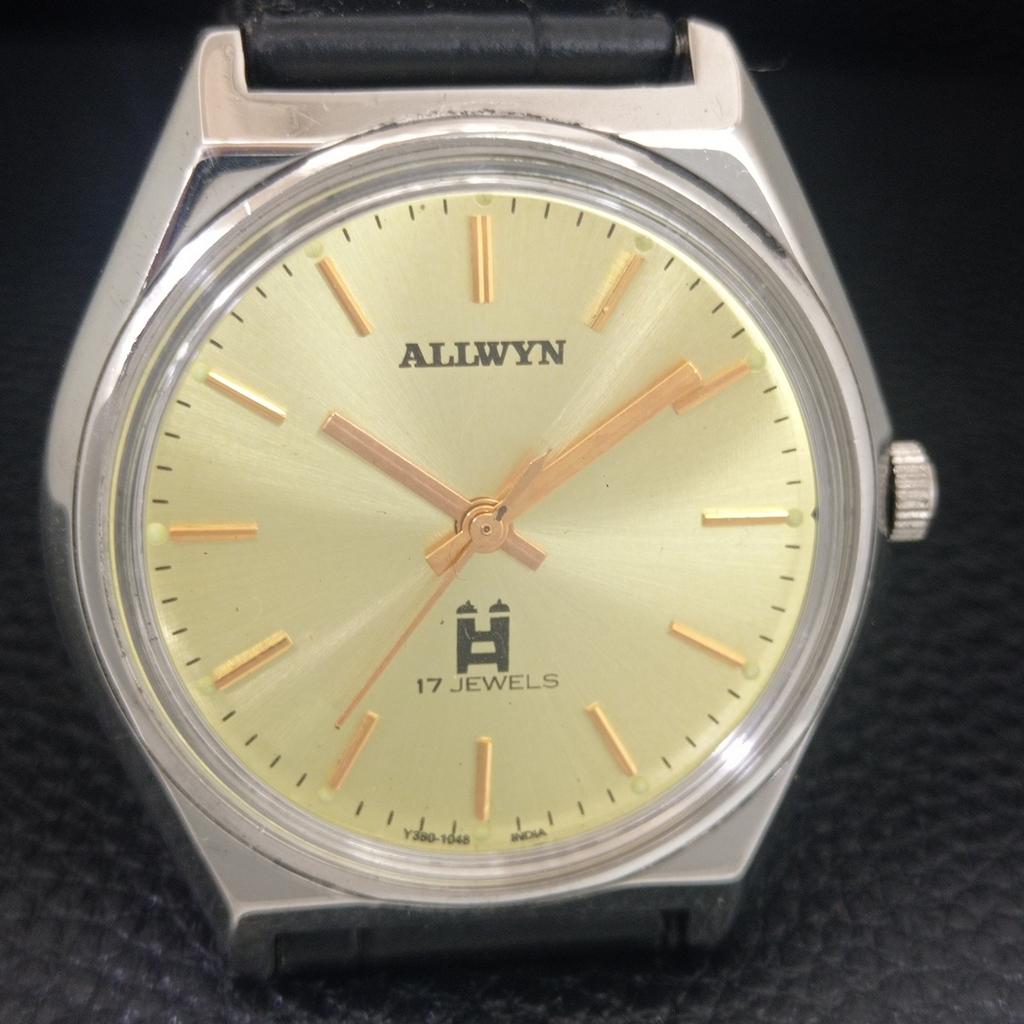 ALLWYN РУЧНОЙ ЗАВОД ВИНТАЖНЫЕ 6300A ИНДИЙСКИЕ МУЖСКИЕ ЗОЛОТИСТОГО ЦВЕТА ЧАСЫ a703966-1