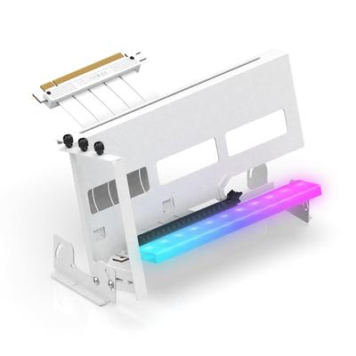 Новый вертикальный кронштейн графического процессора RGB, вертикальный держатель видеокарты, ARGB 5 В, 3-контактный светодиодный светильник, синхронизация PCIe X16 Gen4 с белым кабелем Riser 90 градусов