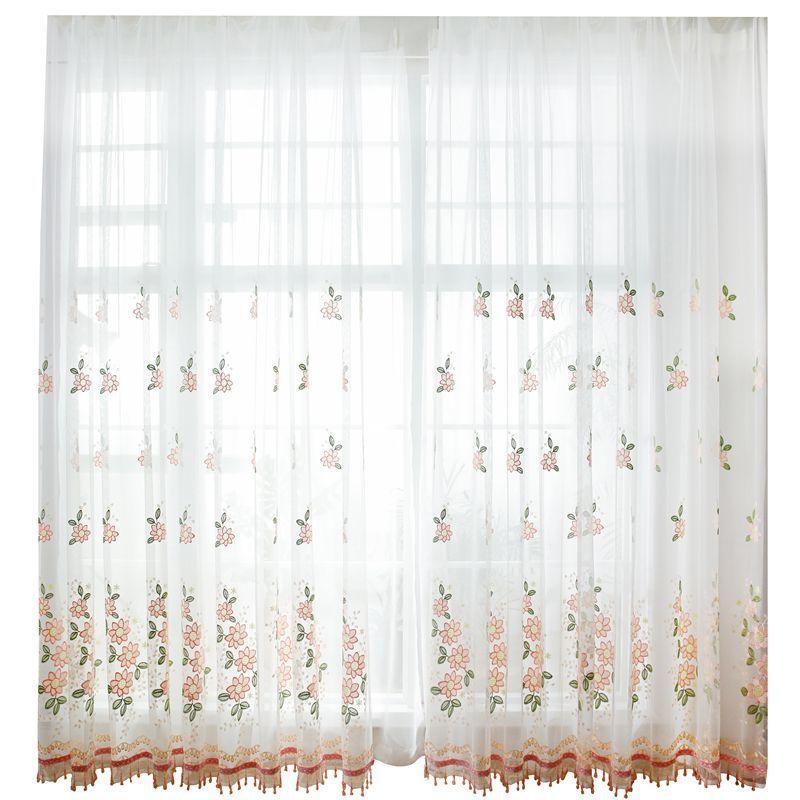 Вышитые занавески из пряжи для окон, вышитые шторы из тюля, украшение окна для спальни, гостиной, домашнего декора
