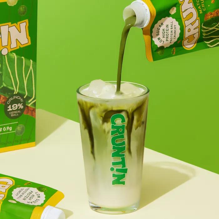 [Диапазон 0 г сахара]_Протеиновый коктейль Crunchball Matcha Crush 1 коробка 50 г x 5 пакетиков