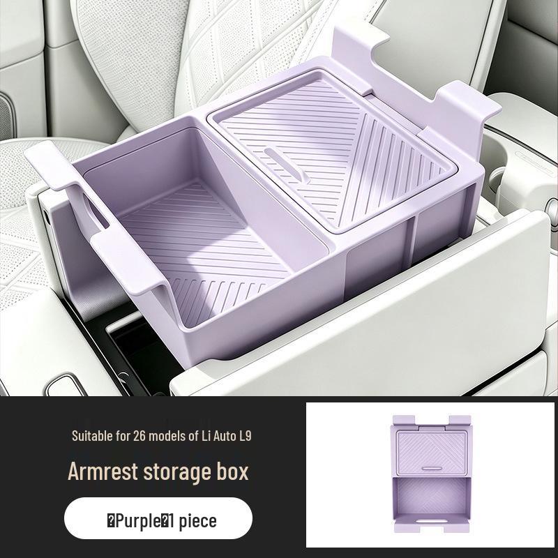 Silicone Armrest Box Storage for Li Auto L8/L9: Center Console Organizer & Car Interior Decor - Fits 26 Models