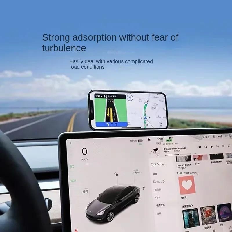 Magnetic Car Phone Holder For Tesla Model 3/Y/X/S For Magsafe Iphone 14 13 12 Metal Expansion Bracket Laptop Screen Side Mount
