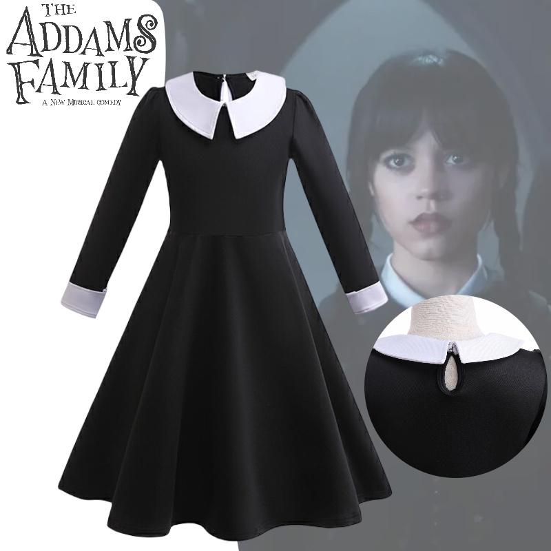 New Kids Long Sleeve Dress Adam's Family Cosplay Princess Style