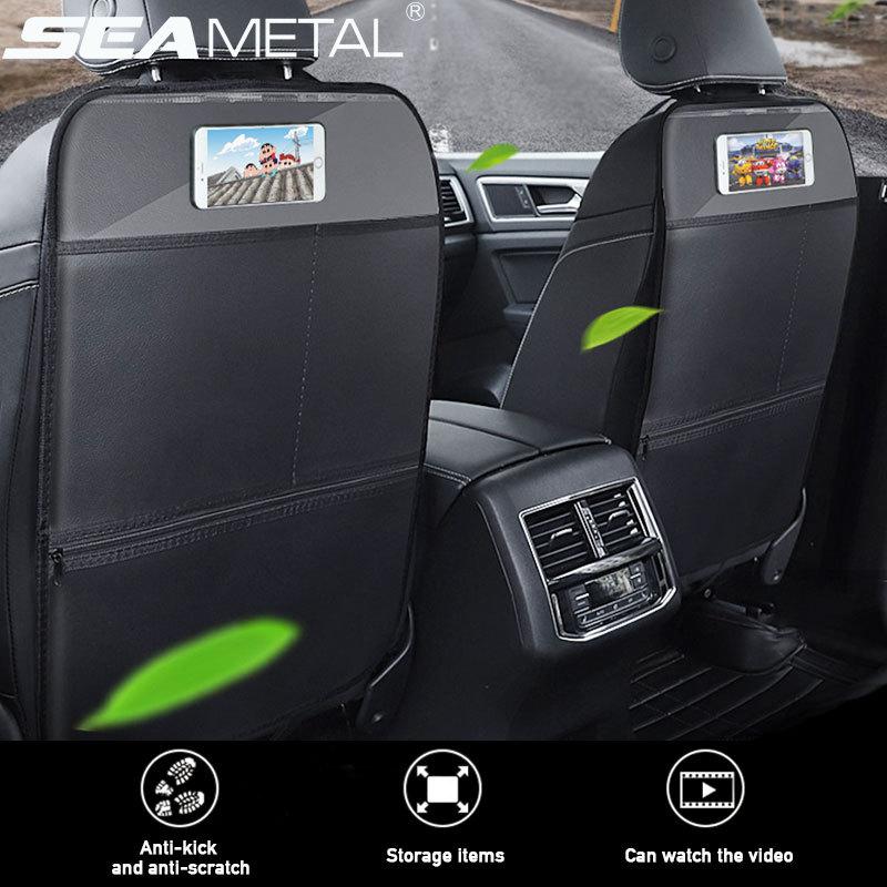 SEAMETAL Защитник спинки сиденья из ПУ кожи Универсальный интерьер Авто Защитные накладки от ударов по спинкам сидений Автомобильные коврики против ударов ногами от детей Аксессуары