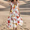 Женские летние модные пляжные платья с V-образным вырезом и коротким рукавом с цветочным принтом