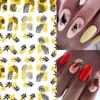 1 Sheet Summer Tropical Plants 3D Nail Sticker Adhesive Transfer Decals Black Gold Leaf Geometric Nail Art Decoration
