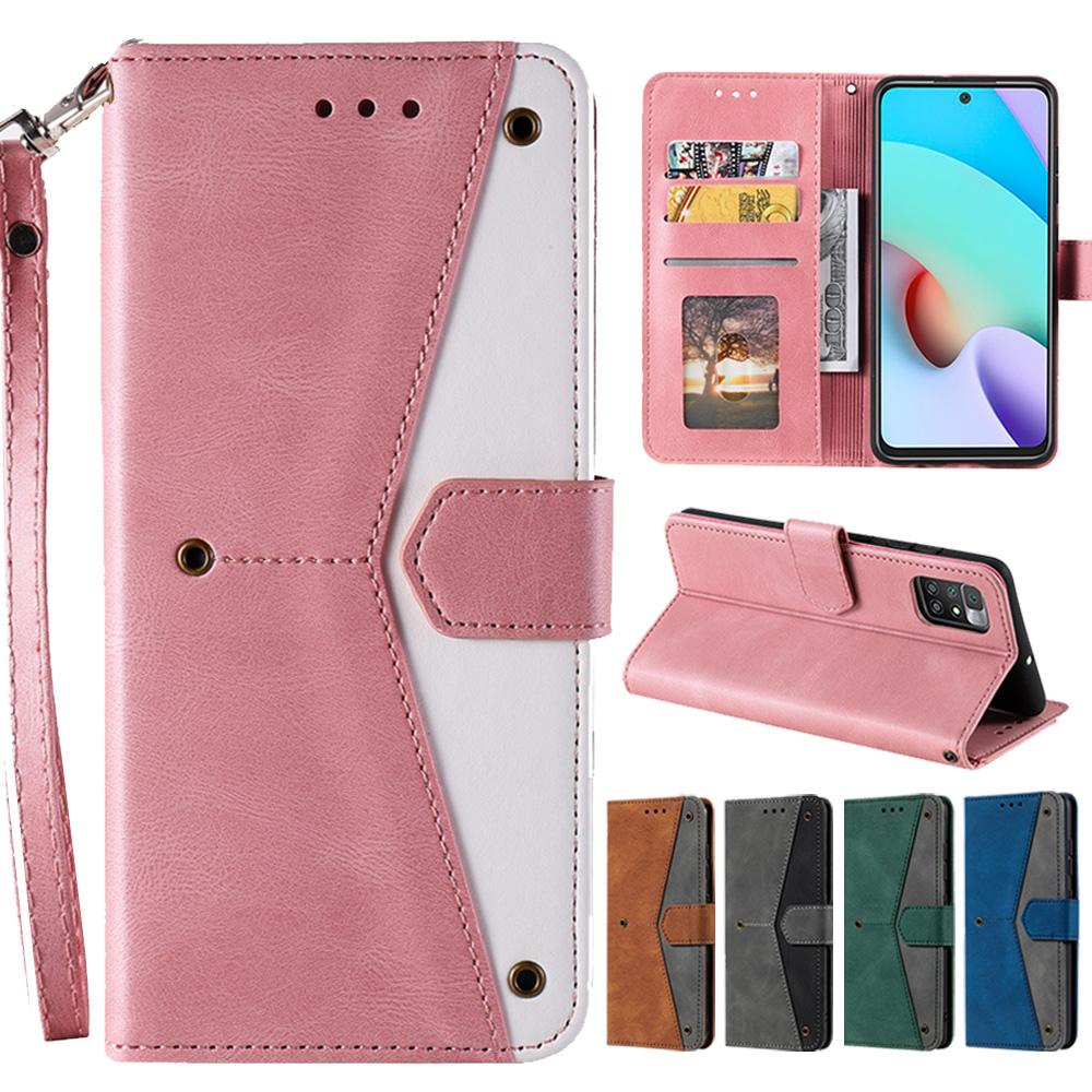 Rivet Design Wallet Matte PU Leather Phone Case Bag For iPhone Samsung Xiaomi Huawei Full Body Protective Back Cover