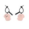 Creative Colorful Rope Puppy Key Chain PU Leather Pinch-shaped Puppy Pendant Pink Color Sound Feature Doggy Key Chain Teens