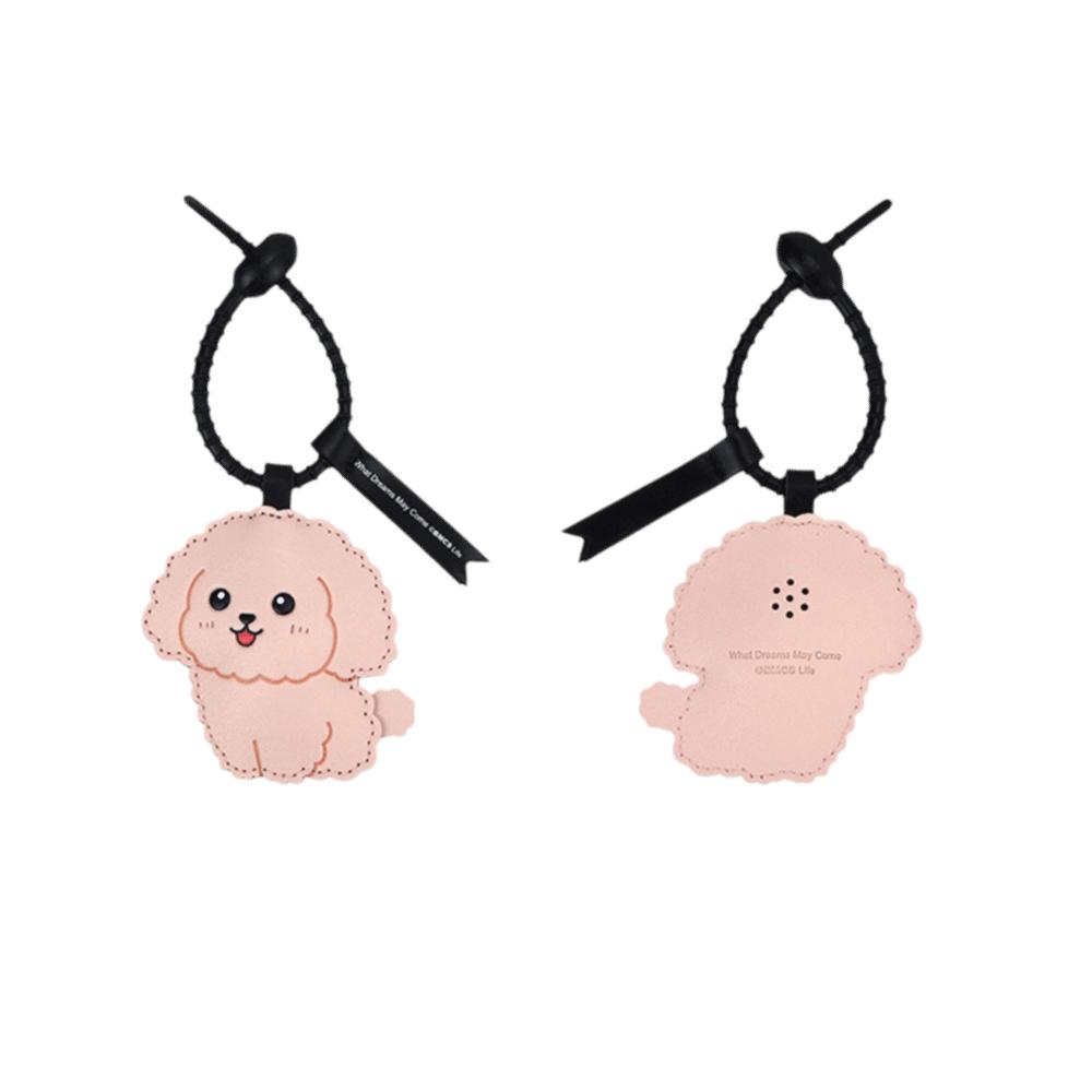 PU Leather Doggy Key Chain Pink Color Bag Hanging Pendant Creative Puppy Key Chain  Car Ornaments