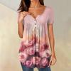 Women Tunic Tops Dressy Casual Summer Short Sleeve Shirts Loose Fit Pleated Boho Top