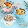 304 Stainless Steel Insulated Bowl for Kids Cute Cartoon Noodle Soup Bowl Large Capacity Lunchbox for Students Food Container