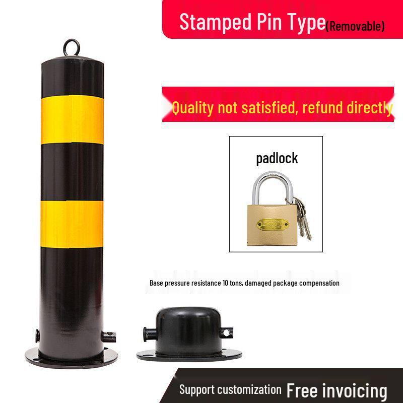 Reflective Steel Anti-Collision Post: Removable Ground Pile for Road Block Isolation and Parking Safety
