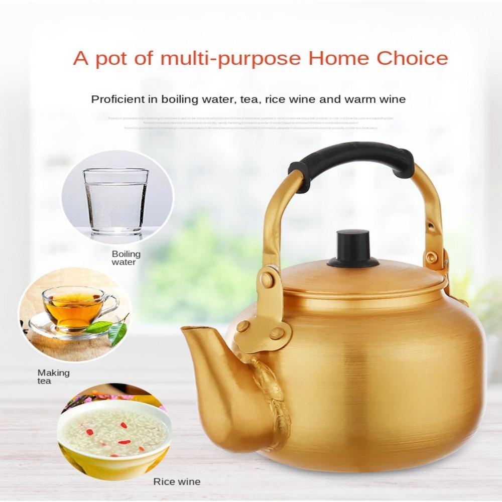 Outdoor Kitchen Accessories Travel Cookware Coffee Pot Gold Aluminum Water Kettle Portable Teapot
