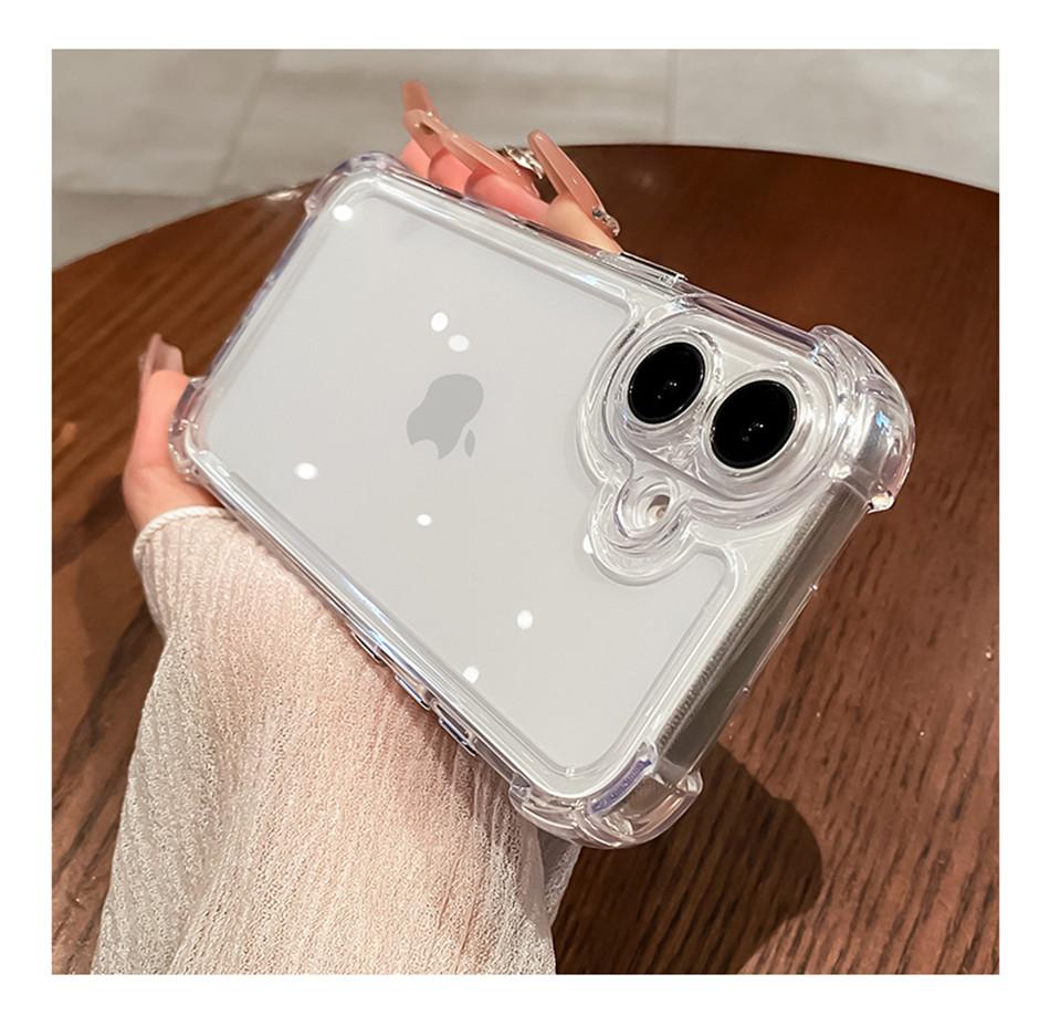 Роскошный Противоударный Прозрачный Чехол для Телефона для iPhone 11 12 13 14 15 16 Pro X XR XS Max Plus Силиконовый Бампер Прозрачная Жесткая Задняя Крышка