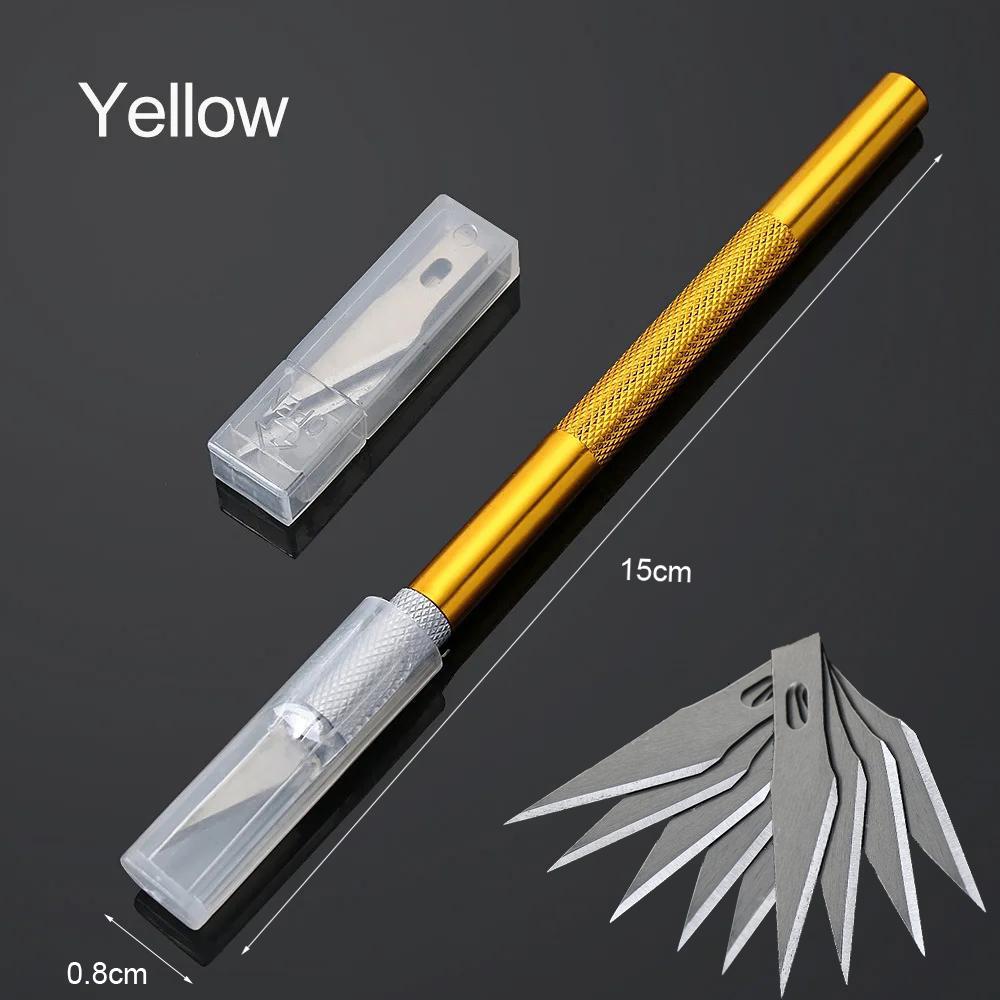 WIKHOSTAR Нож для резьбы по тесту, нескользящая ручка с лезвием 10 шт., скальпель, гравировальный резак, нож для резьбы по скульптуре, кондитерская выпечка