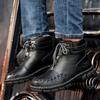 Мужские ботинки ручной работы из натуральной кожи Ретро ботинки Мужская натуральная кожа Большая мужская обувь Высокий верх