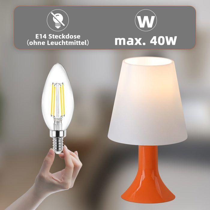 Lampe de table NETTLIFE Lot de 2 E14 Métal orange