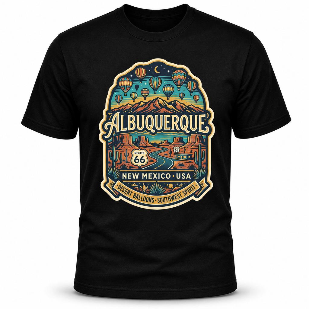 Albuquerque New Mexico Balloon Graphic T-Shirt Unisex Travel Tee