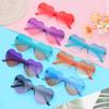 Trendy Gradient Lenses Colorful Shades Heart Glasses Party Sun Glasses Heart-shaped Sunglasses