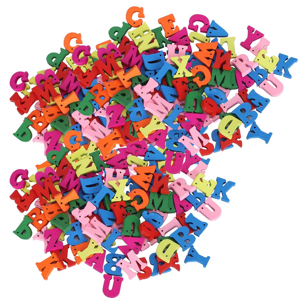 300Pcs Wooden Letters Craft Colorful HandMade Craft Children Education Supplies