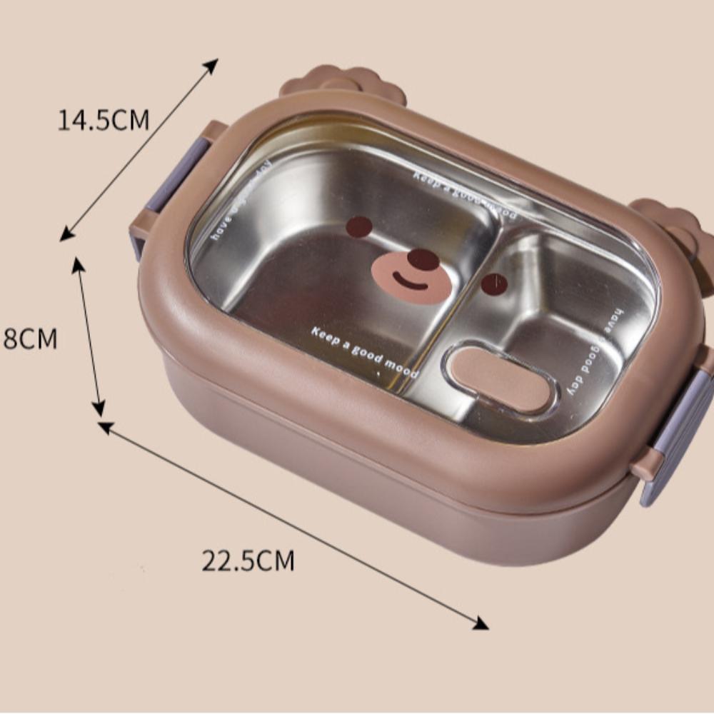Коробка для завтрака из нержавеющей стали, мультяшная свежая коробка, посуда, контейнер для обеда, пикник