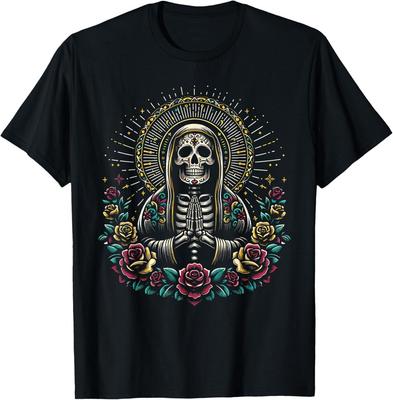 Новая лимитированная футболка Santa Muerte Perdoname с черепом и футболкой La Santa Muerte, футболка TeeA