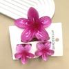 3Pcs/Set New Gradient Hair Claws Sweet Flower Acrylic Hawaiian Flower Hair Clip Plumeria Flower Clamp Ponytail Clip Summer