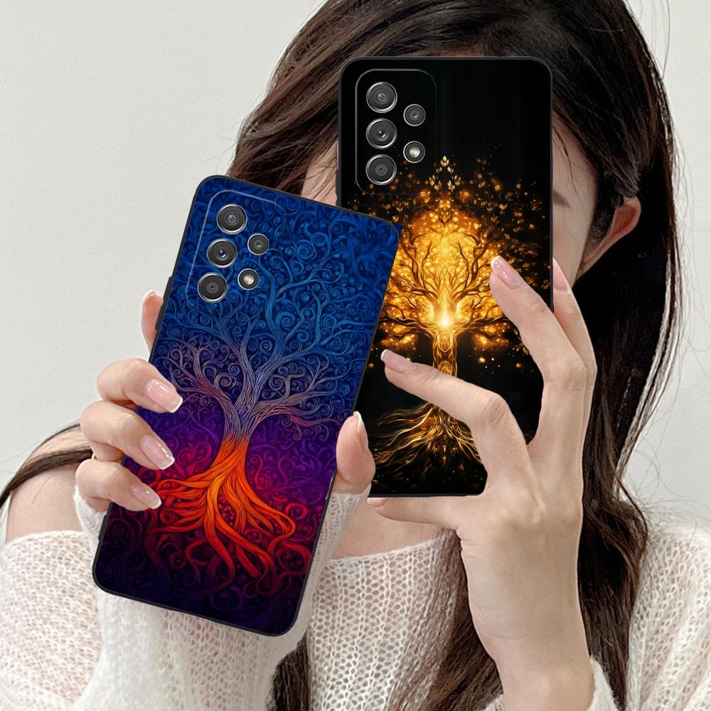 Чехол для мобильного телефона 'Древо Жизни Мира' для Samsung Galaxy M55 54 42 35 34 33 32 23 22 15 14 13 12 F55 5G Цветной Чехол Чехол Красивый