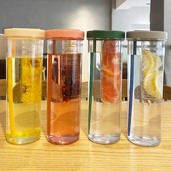 Стакан с соломинкой 700 мл со складной соломинкой, встроенным фильтром, отсеком для чая, легко