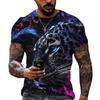 Мужская Мода 3D Крутой Лев Тигр Цифровая Печать Модная Короткий Рукав