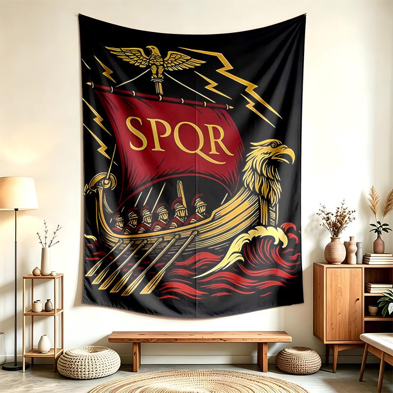 SPQR (1) Гобелен, подходящий для украшения домов, общежитий и спален. Мягкий на ощупь и идеальный подарок для друзей и семьи.