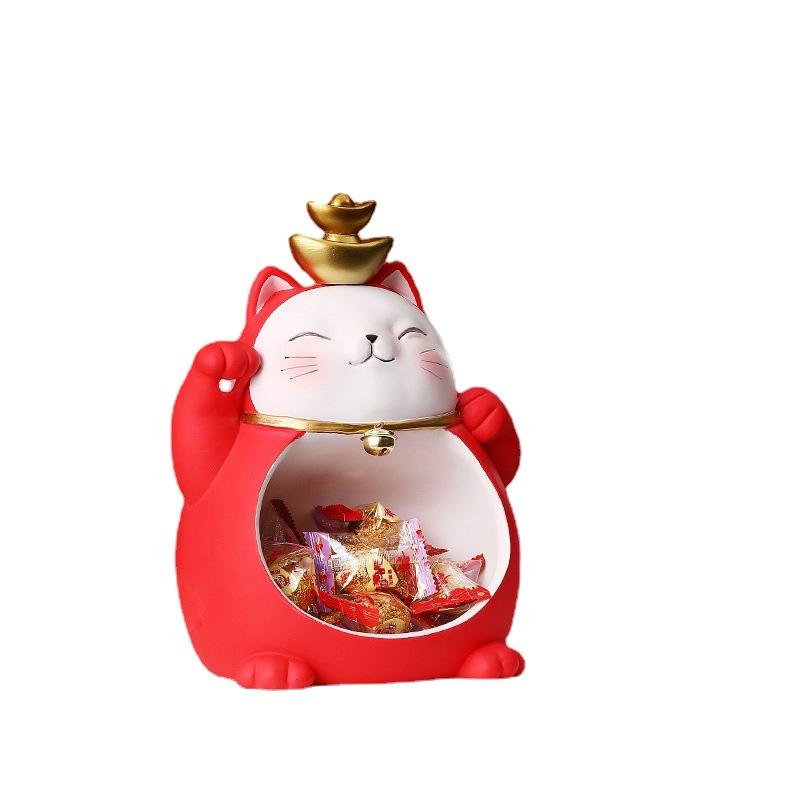 Креативное мультяшное хранилище ключей, украшения для кошек с изображением удачи, гостиная, вход, рабочий стол, открытие, подарок, украшение из смолы для дома