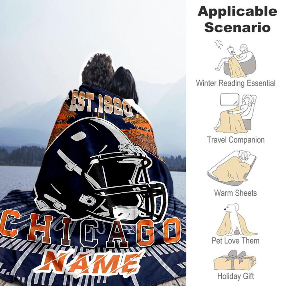 Rugby Game34 Personalized Name Blanket Lightweight Personalized Blanket Warmthful Decor for Livingroom Chair Couch Sofa All-Season Use