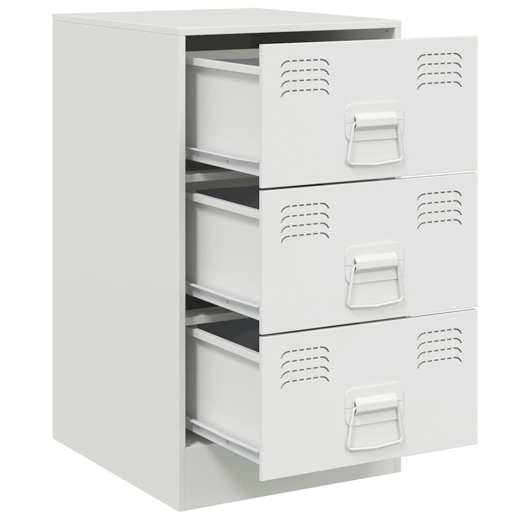 Nightstand White 34.5 x 39 x 62 cm Steel