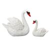 2pcs White Resin Swan Ornaments Small Swan Decorations Swan Couple Figurines  Fairy Garden