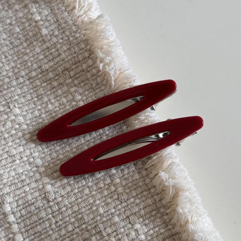 2 шт./набор Ацетатные заколки для волос Полые овальные заколки-уточки для челки Геометрические заколки Боковые заколки для волос Женские Девичьи Аксессуары для волос