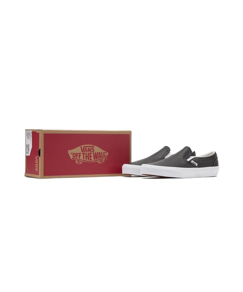 Классические слипоны Vans - (Натуральная кожа) черный:True White / Vn000Ct5Bpb1