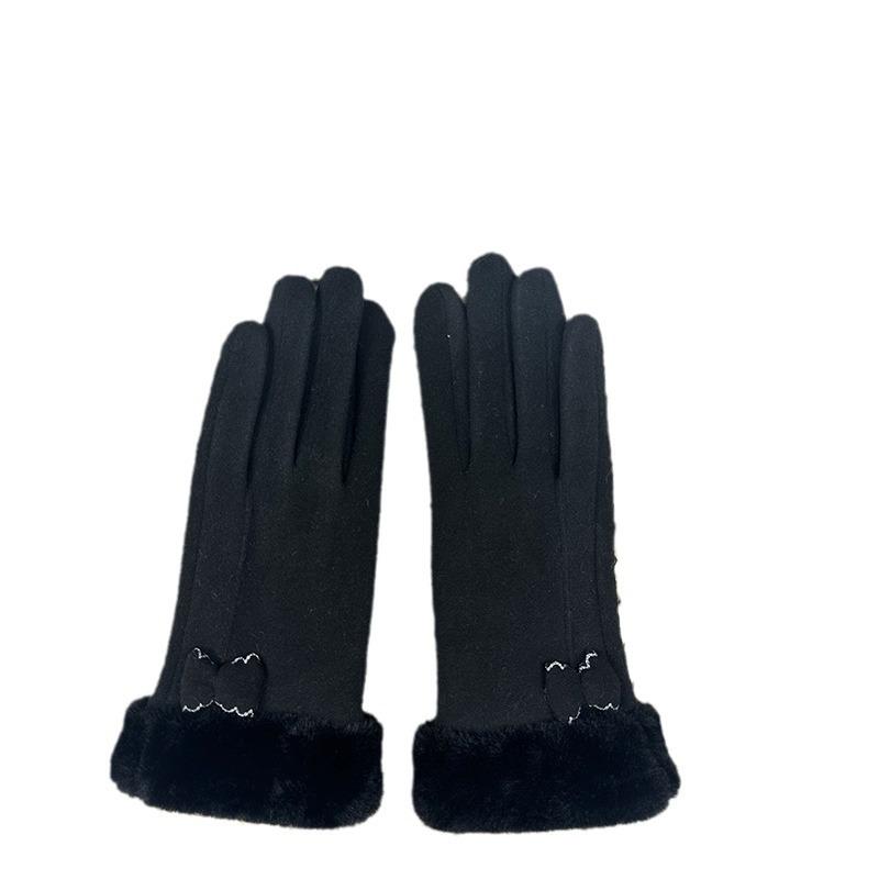 Теплые перчатки Bow Warm, женские утолщенные бархатные перчатки для езды на велосипеде, устойчивые к холоду, могут касаться экрана